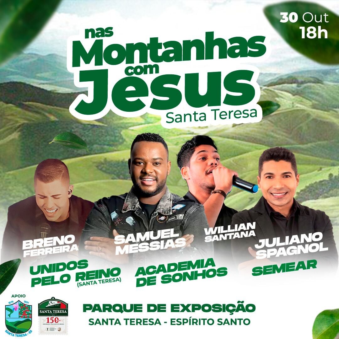 Evento “Nas Montanhas com Jesus” será realizado em Santa Teresa com atrações inéditas e gratuito