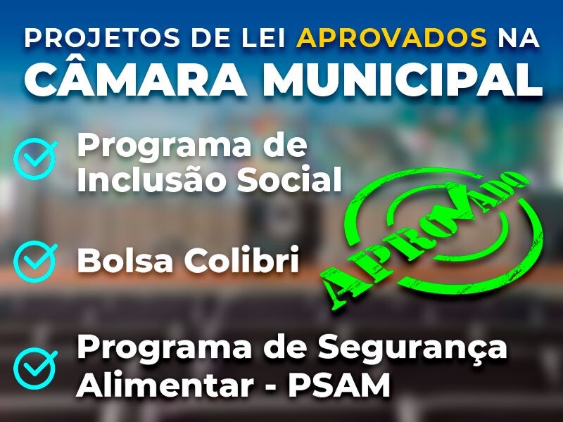 PROJETOS DE LEI ENVIADOS PELA ASSISTÊNCIA SOCIAL FORAM VOTADOS E APROVADOS POR UNANIMIDADE NESTA TERÇA (04)  NA CÂMARA MUNICIPAL  