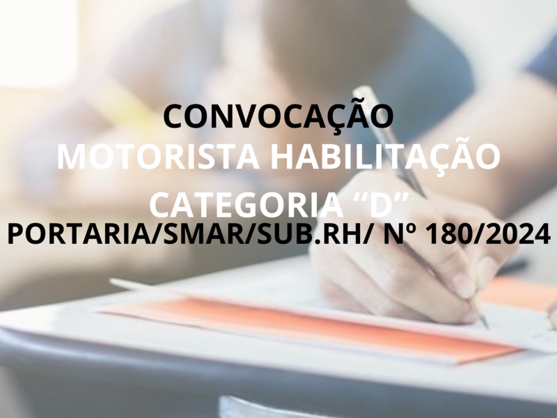 PORTARIA/SMAR/SUB.RH/ Nº 180/2024