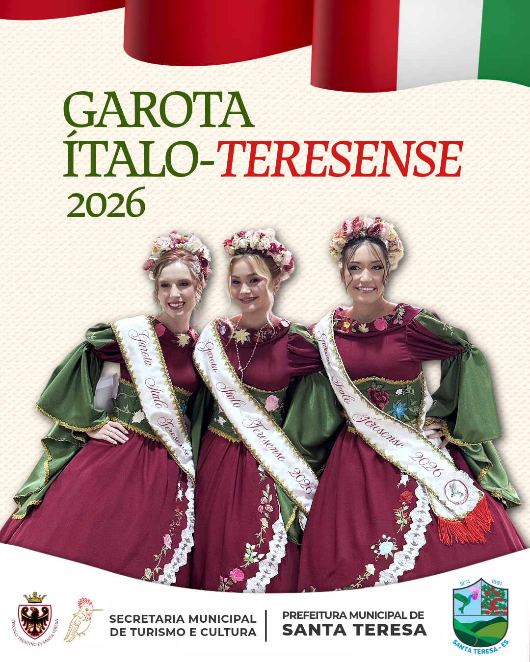 Eleição da Garota Ítalo-Teresense 2026 marca abertura oficial da XXXV Festa do Imigrante Italiano de Santa Teresa