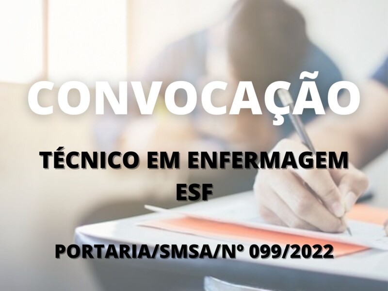 Convocação para candidato aprovado no cargo de Técnico de Enfermagem - ESF