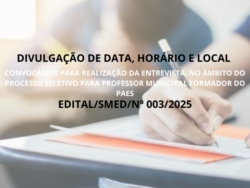 EDITAL/SMED/Nº 003/2025