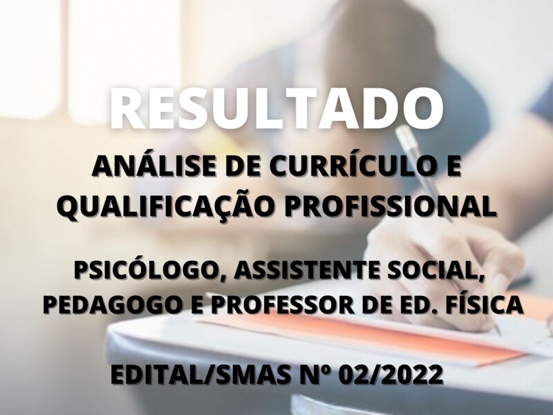 RESULTADO DE ANÁLISE DE CURRÍCULO E QUALIFICAÇÃO PROFISSIONAL