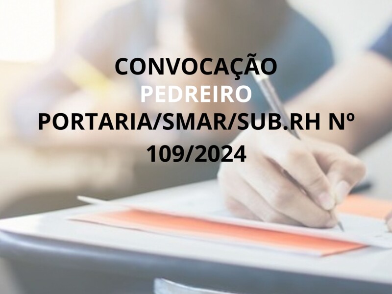 PORTARIA/SMAR/SUB.RH Nº 109/2024