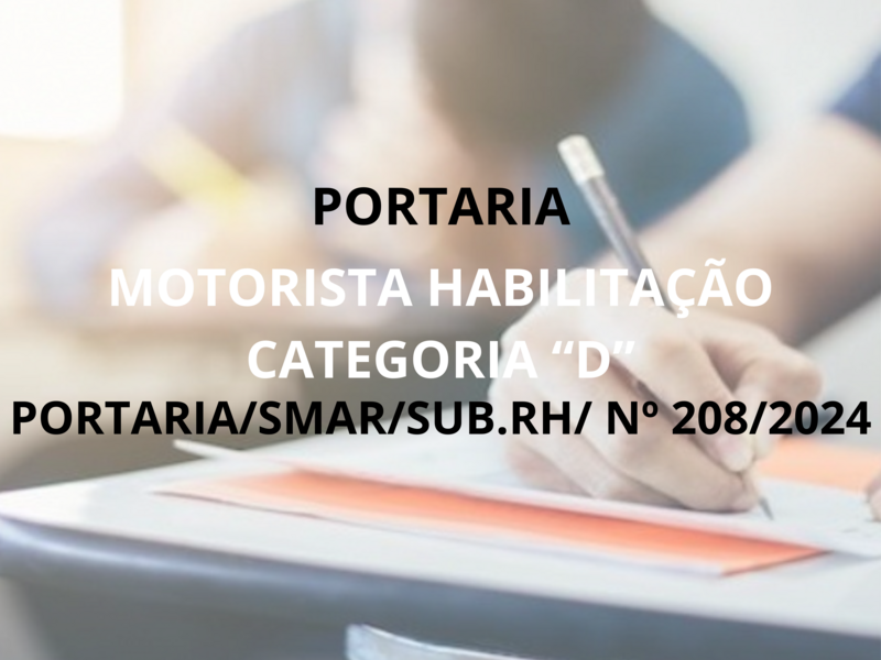 PORTARIA/SMAR/SUB.RH/ Nº 208/2024