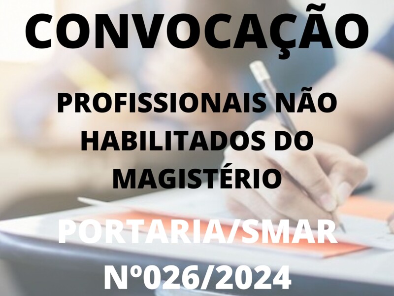 PORTARIA SMAR/SUB.RH/ Nº 026/2024