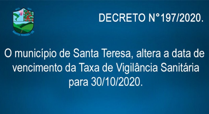 Informações sobre o Decreto nº 197/2020