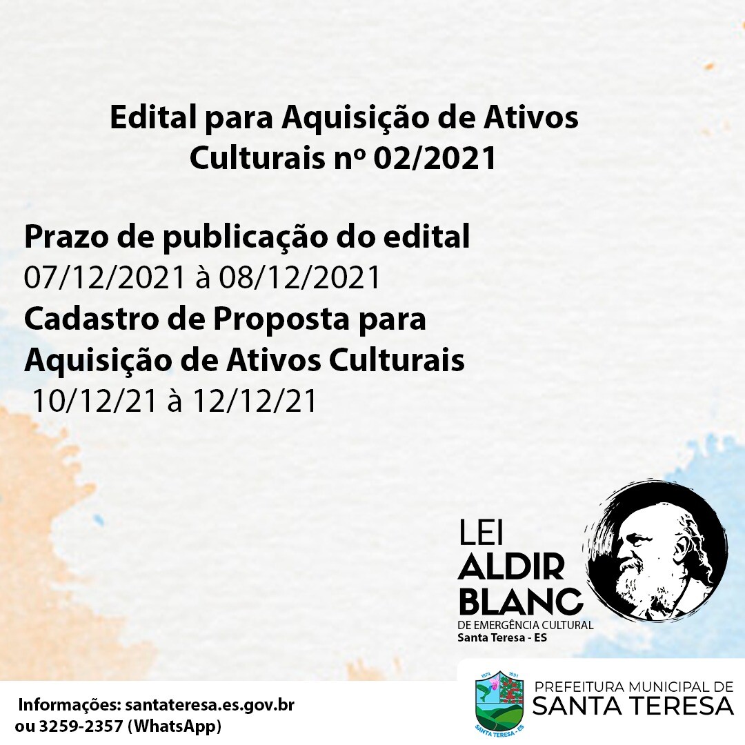 Resultado Final do Edital para Aquisição de Ativos Culturais (Lei Aldir Blanc)