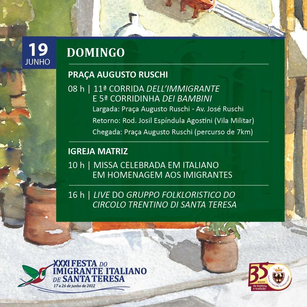 Confira a programação da XXXI Festa do Imigrante Italiano