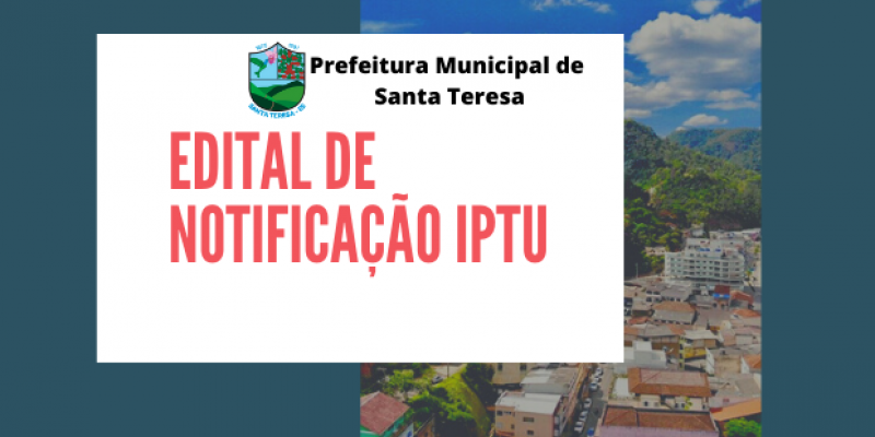 Edital de notificação inscritos no IPTU