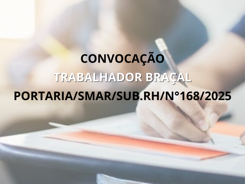 PORTARIA SMAR/SUB.RH/ Nº 168/2025