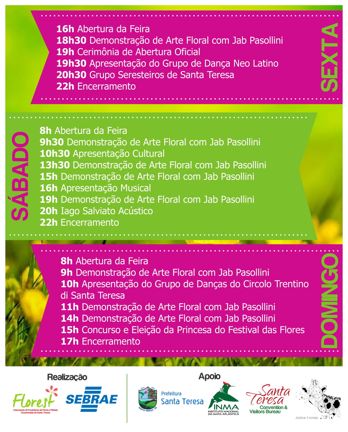 Festival das Flores - 30 de Novembro, 01 e 02 de Dezembro de 2018