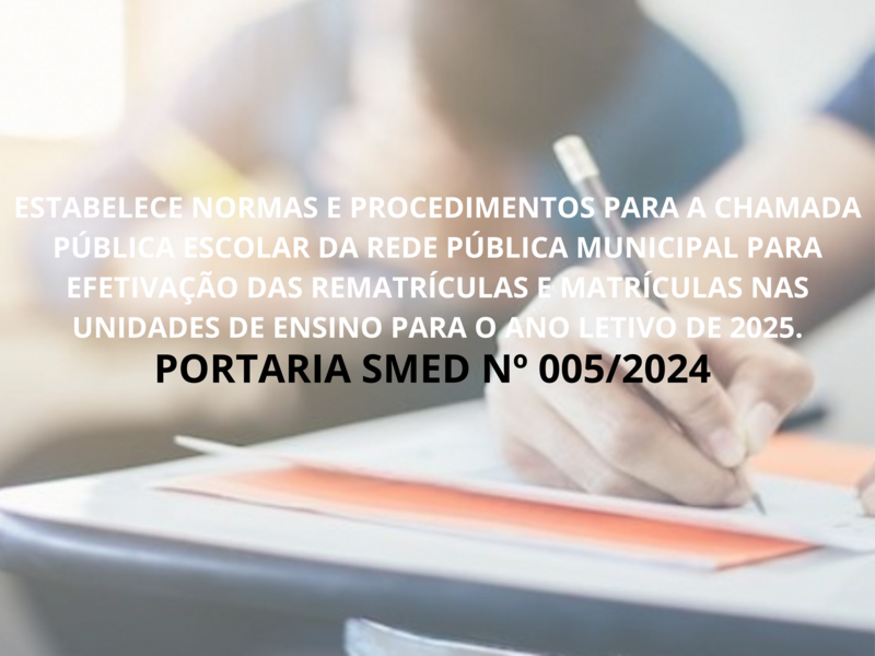 PORTARIA SMED Nº 005/2024