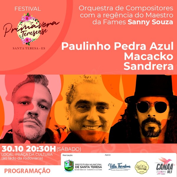 "Orquestra de Compositores" estreia este sábado em Santa Teresa e convida Gustavo Macacko, Sandrera e Paulinho Pedra Azul 