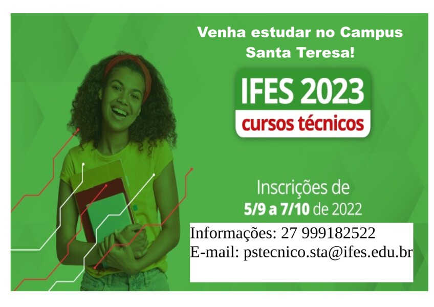 Inscrições para os cursos do Ifes Santa Teresa