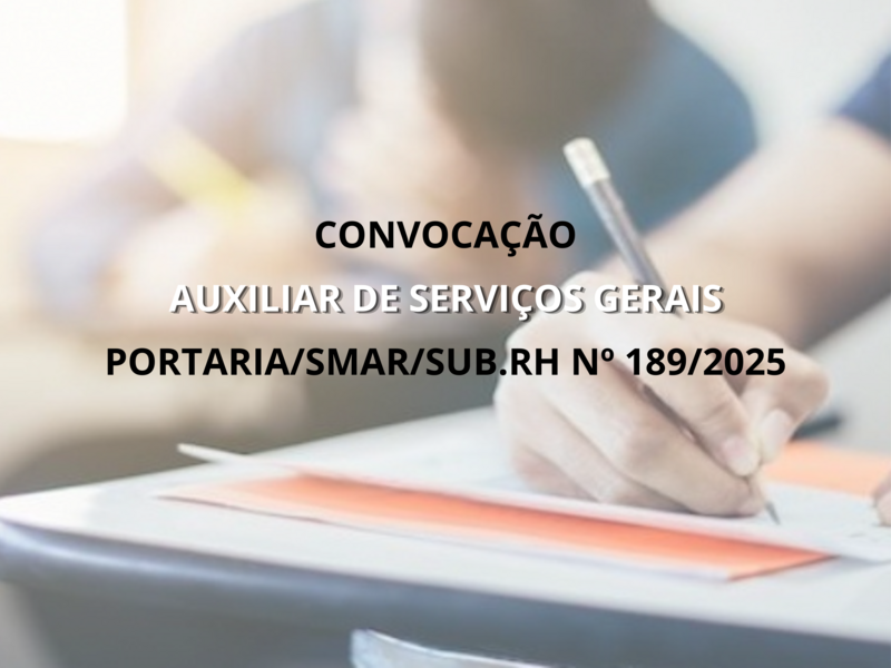 PORTARIA/SMAR/SUB.RH Nº 189/2025