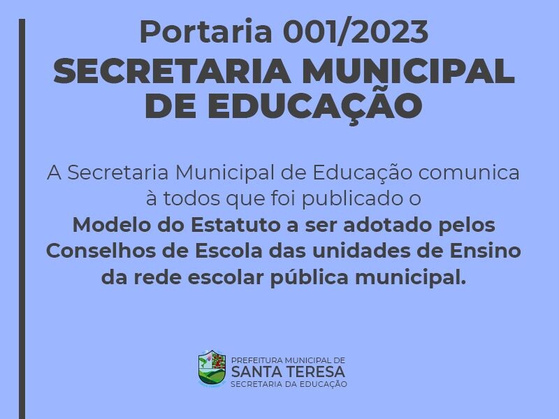 COMUNICADO PUBLICAÇÃO ESTATUTO CONSELHO ESCOLAR 