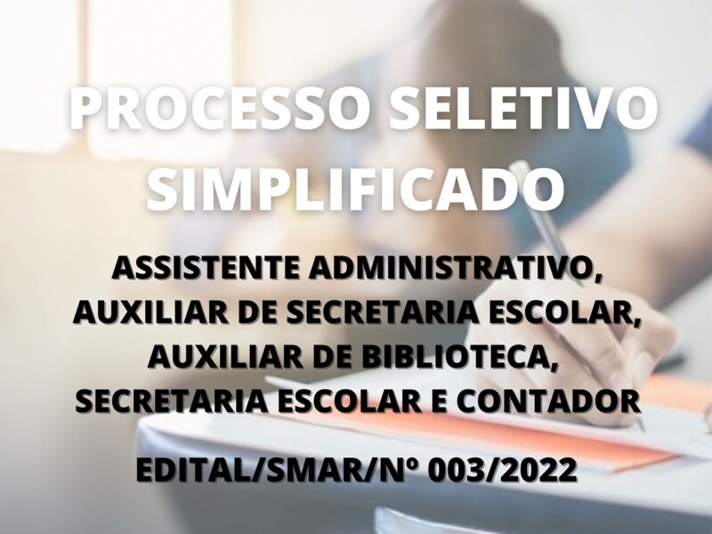Processo Seletivo para vários cargos na Secretaria de Administração e Recursos Humanos 