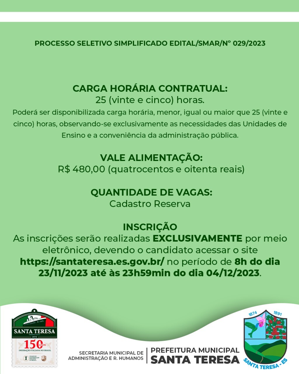 Processo Seletivo Simplificado para Profissionais Habilitados do Magistério