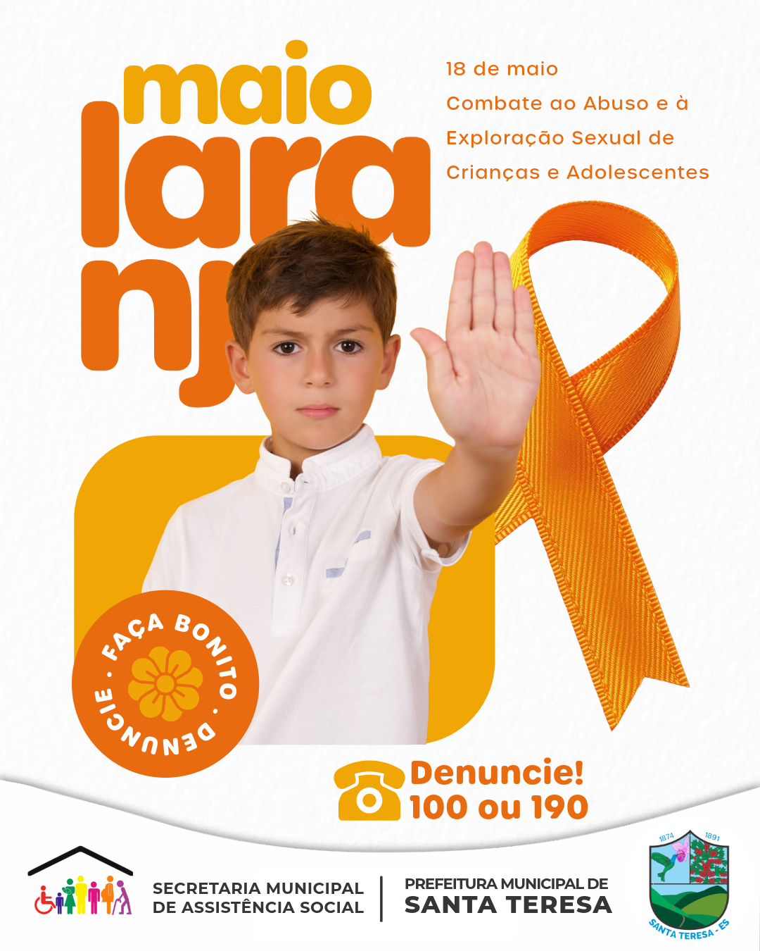 Santa Teresa realiza caminhada de conscientização no Dia Nacional de Combate ao Abuso e à Exploração Sexual de Crianças e Adolescentes