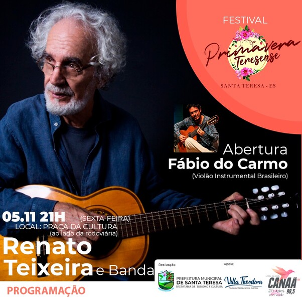  Renato Teixeira toca em Santa Teresa na próxima sexta (5) 