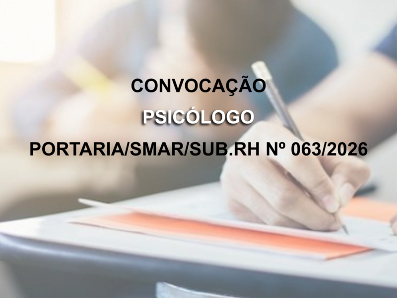 PORTARIA SMAR/SUB.RH N° 063/2026