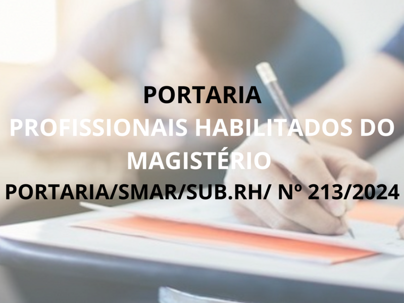 PORTARIA/SMAR/SUB.RH/ Nº 213/2024