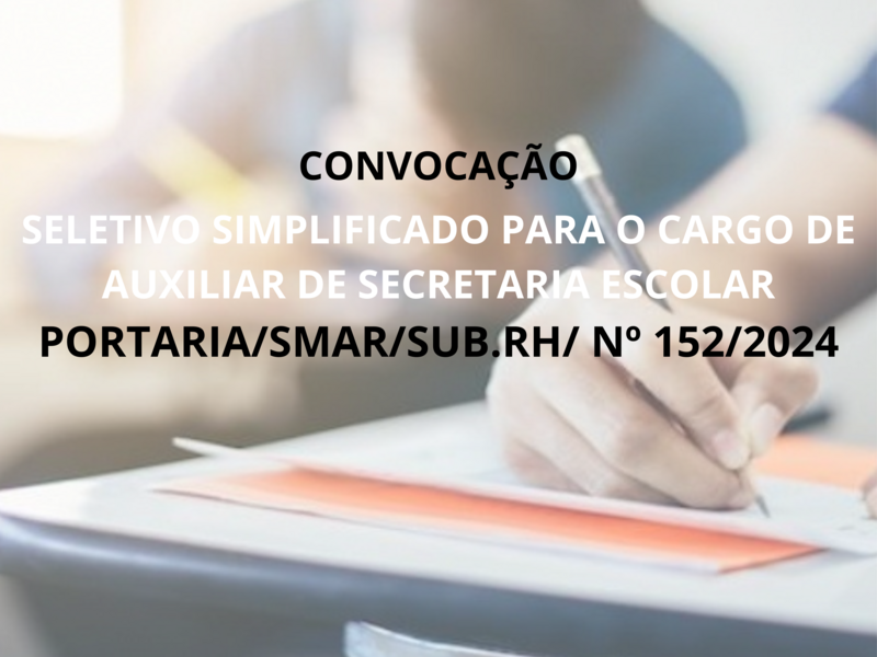 PORTARIA/SMAR/SUB.RH Nº 152/2024
