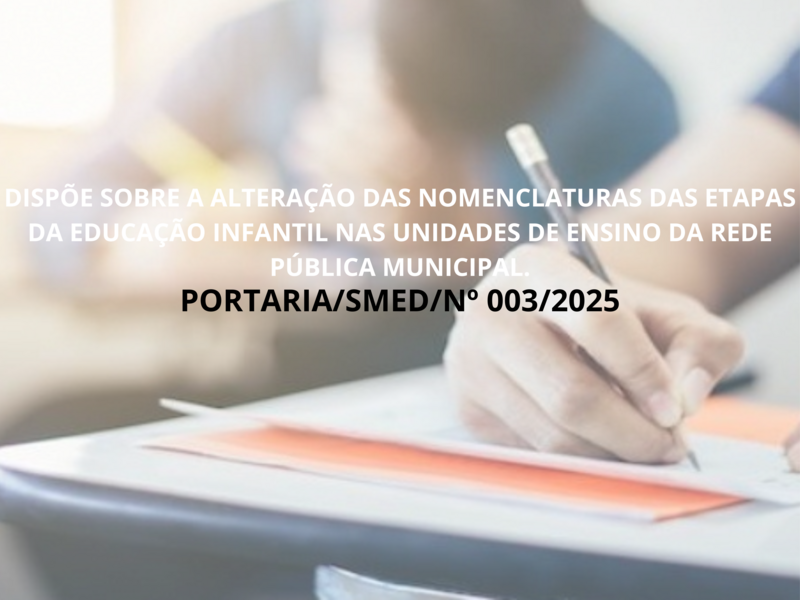 PORTARIA/SMED/Nº 003/2025