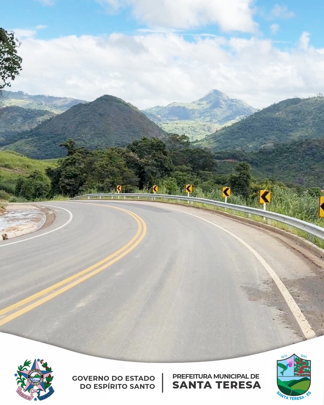 Santa Teresa recebe pavimentação na rodovia de Alto Caldeirão e revitalização do Caminhos do Campo 