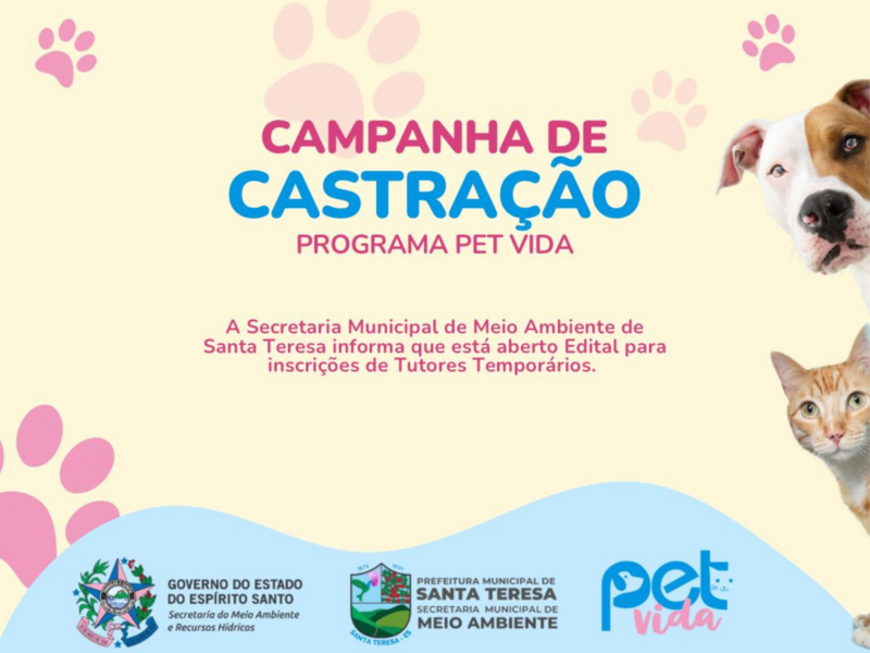 Edital de Tutores Temporários- Programa Pet Vida