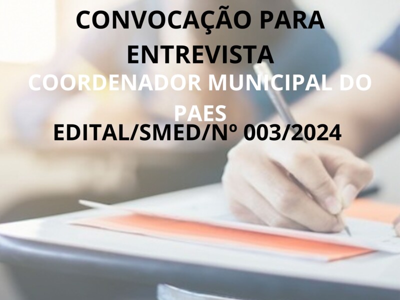 EDITAL/SMED/Nº 003/2024