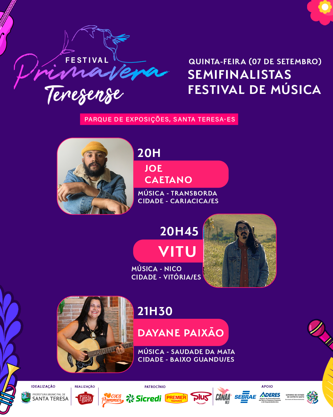 Festival de Música Primavera Teresense seleciona os 9 semifinalistas