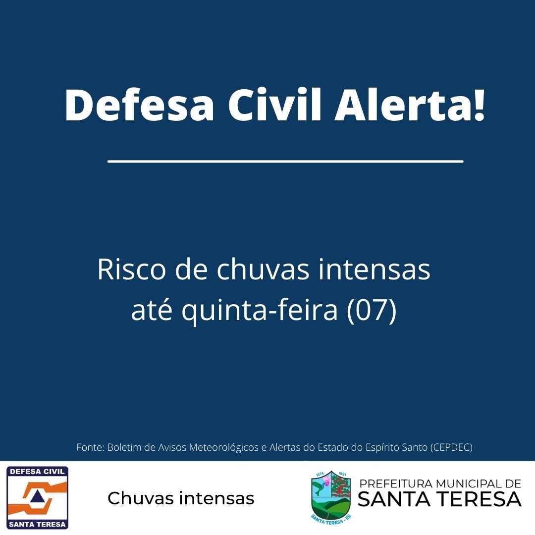 Defesa Civil alerta para chuvas intensas na Região Serrana