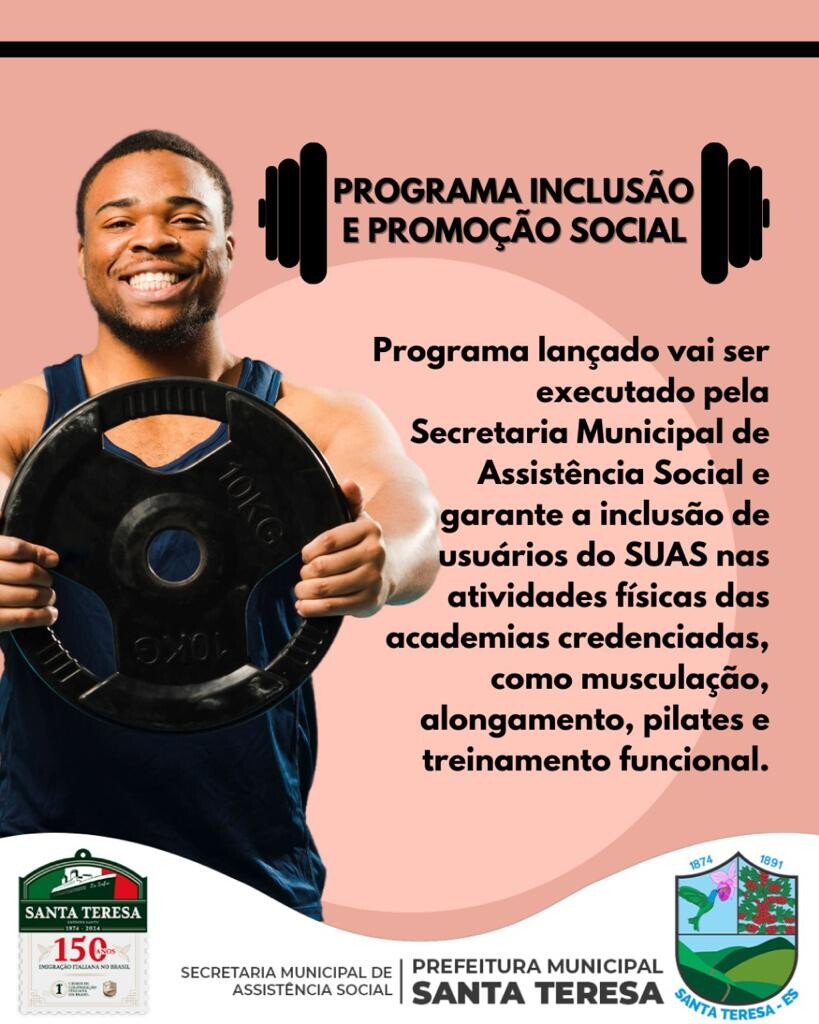 Academia gratuita: Prefeitura lançou o Programa de “Inclusão e Promoção Social” para cidadão teresense