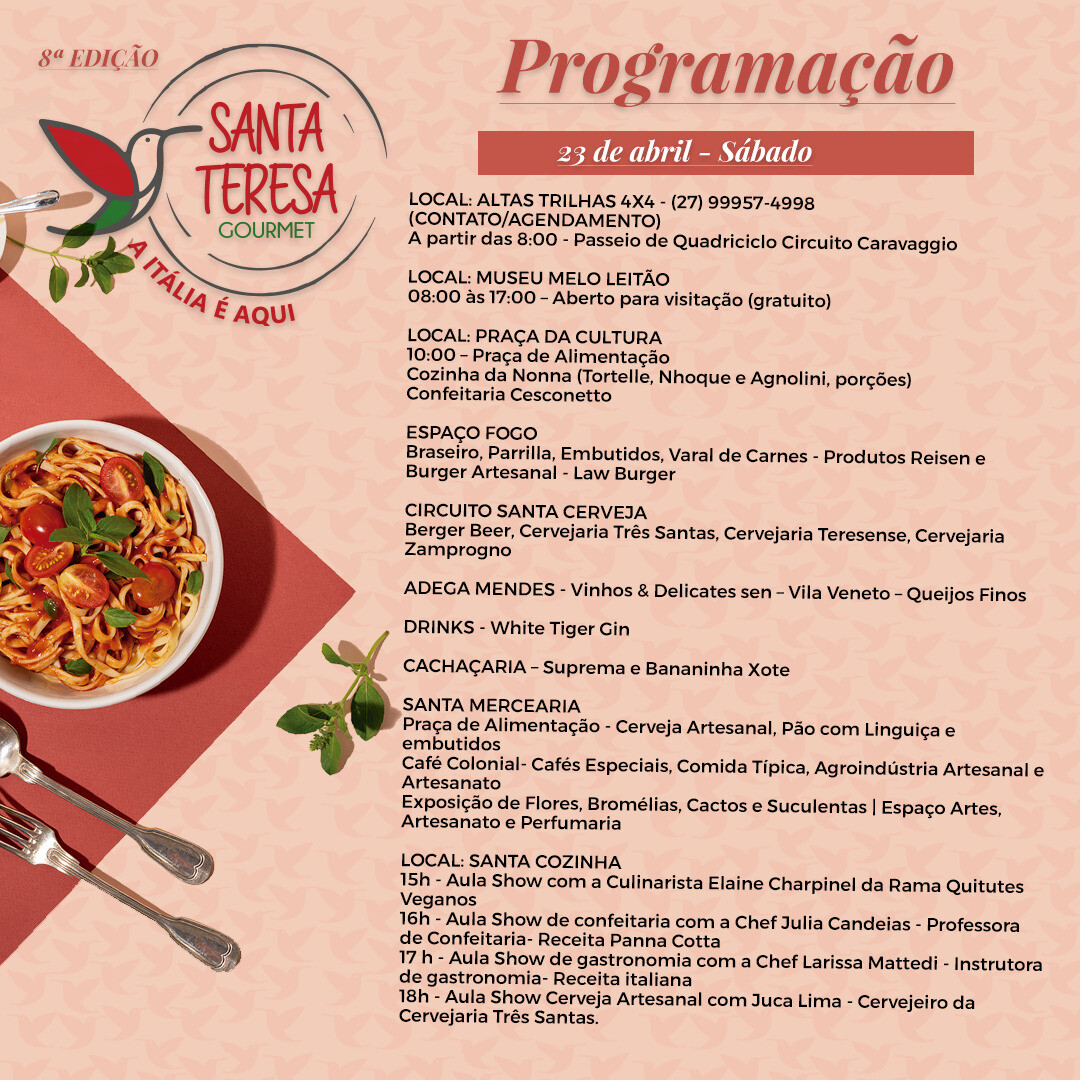 Santa Teresa Gourmet! Uma delícia de Festival!!! 