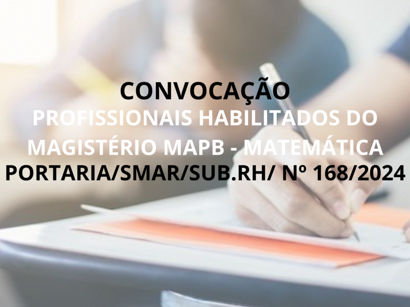 PORTARIA/SMAR/SUB.RH/ Nº 168/2024