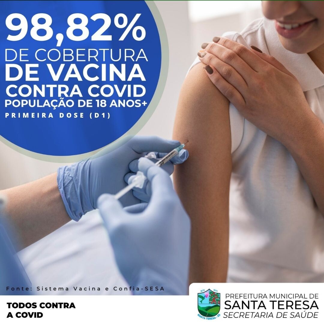 Vacinação contra a Covid-19 está bastante ampliada em Santa Teresa