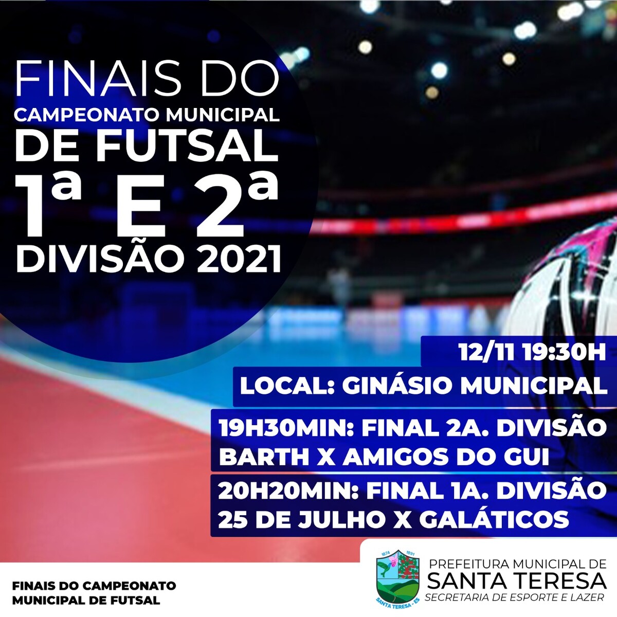 Finais do Campeonato Municipal de Futsal acontecem nesta sexta (12)