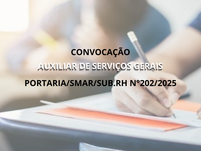 PORTARIA SMAR/SUB.RH/ Nº 202/2025